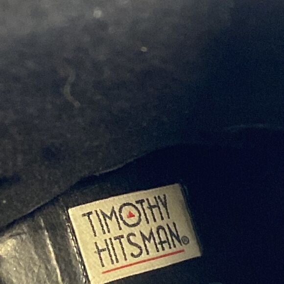 Timothy Hitsman Leather & Spandex Metal Heel Calf Length Boots - Picture 9 of 11